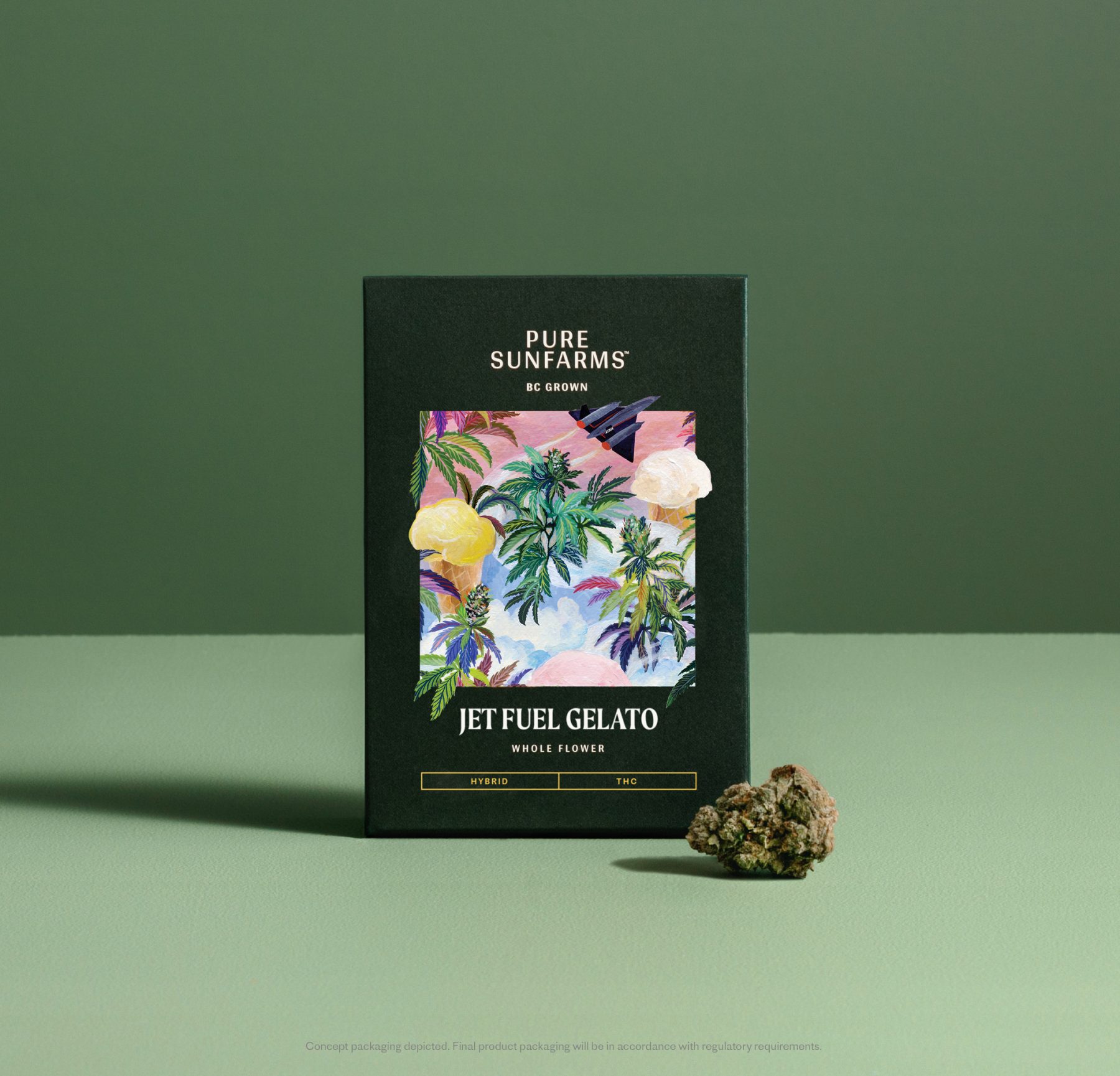 Jet Fuel Gelato Concept Package with Product - Green