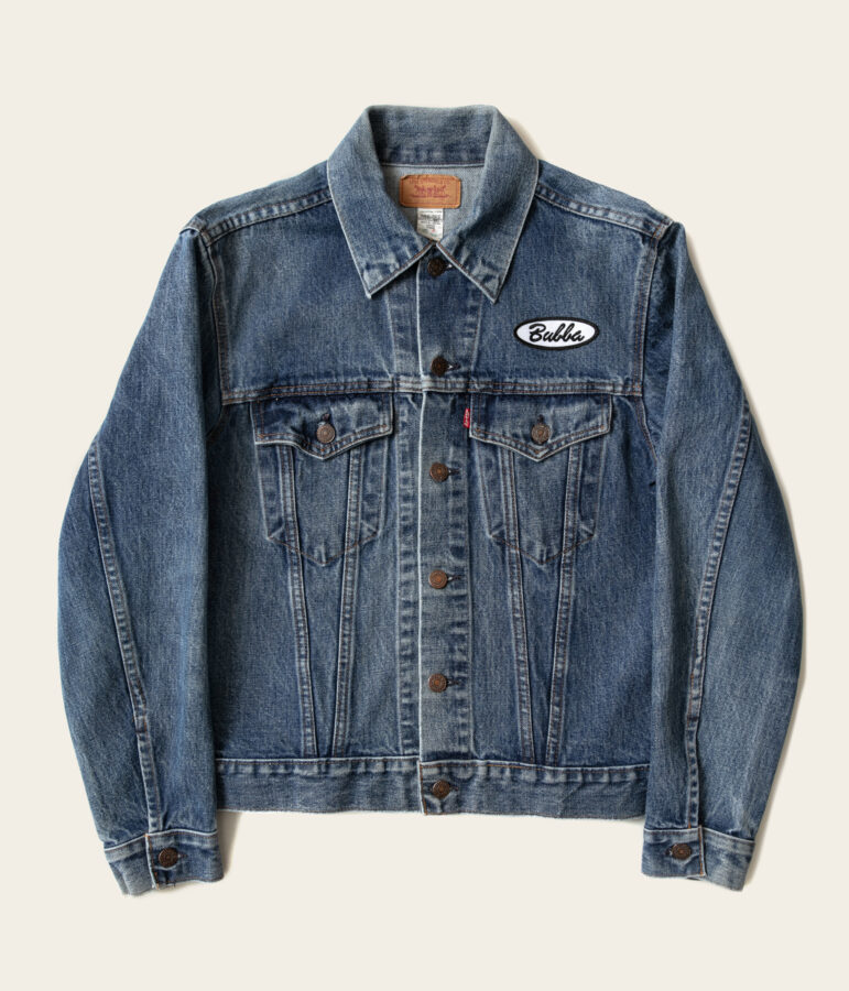 jean jacket with Bubba patch