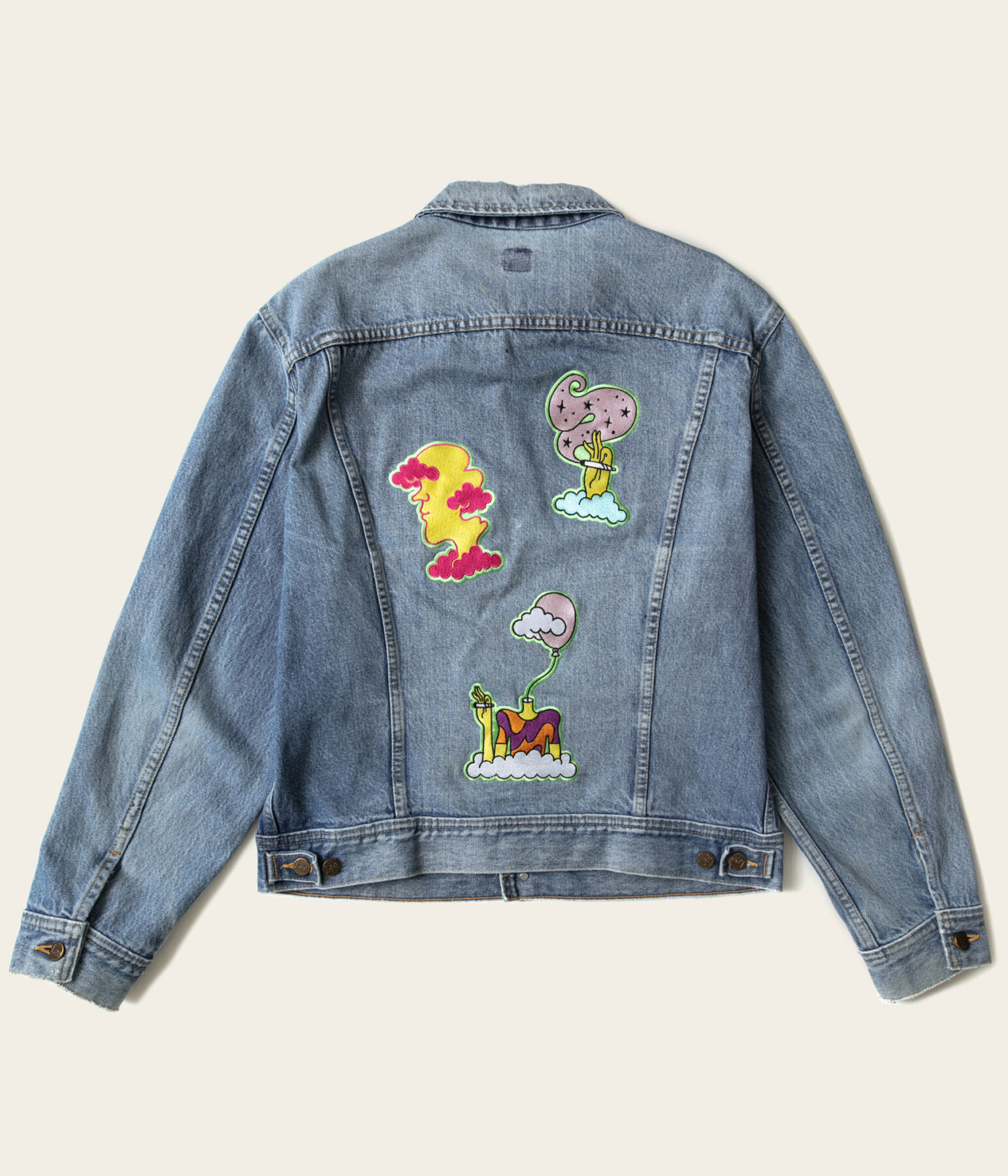 Jean Jacket with Flowerhood patches